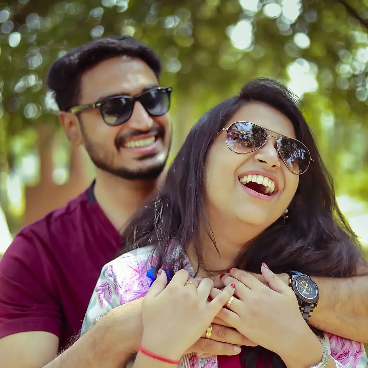 Ashwathy and Rishi engagement portrait at Mango County Resort Palakkad