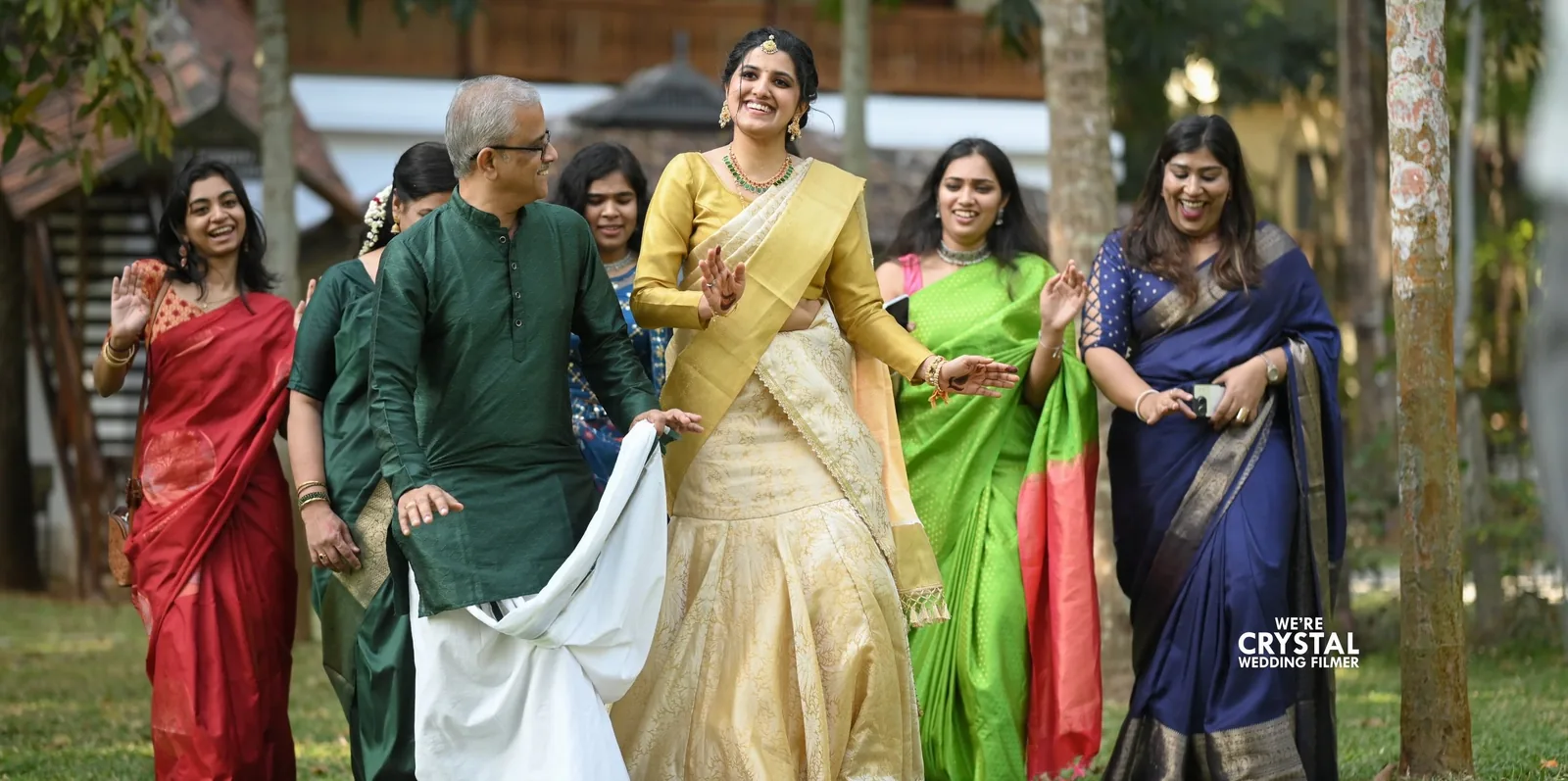 Dhanu and family during an intimate wedding at Kalappura Farm House Ottapalam